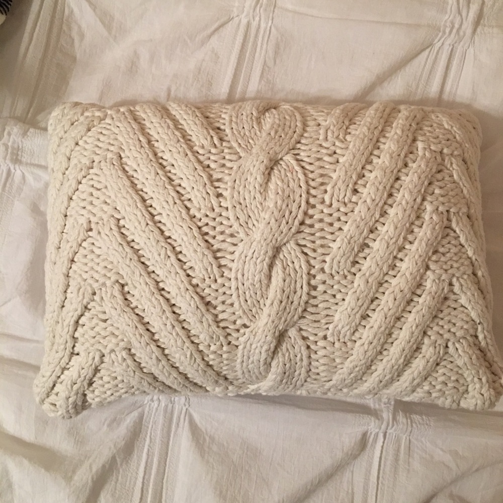 Cable Knit Sweater Accent Pillow Off-White - Picture 2 of 3